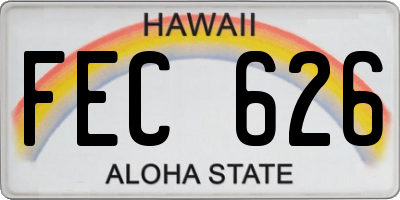 HI license plate FEC626