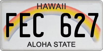 HI license plate FEC627