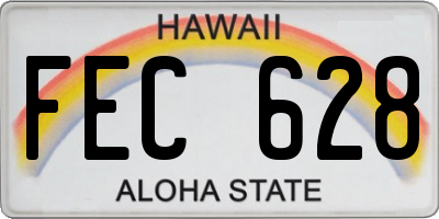 HI license plate FEC628