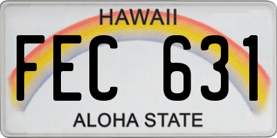 HI license plate FEC631