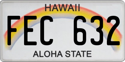 HI license plate FEC632