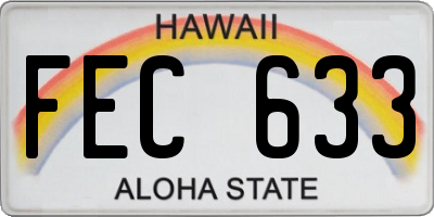 HI license plate FEC633