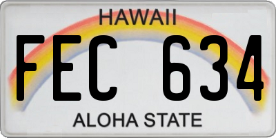 HI license plate FEC634