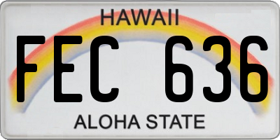 HI license plate FEC636