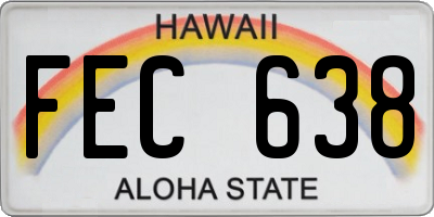 HI license plate FEC638