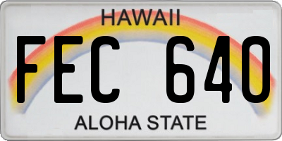 HI license plate FEC640