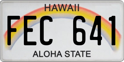 HI license plate FEC641