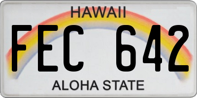 HI license plate FEC642