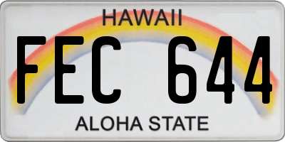 HI license plate FEC644