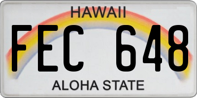 HI license plate FEC648