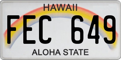HI license plate FEC649