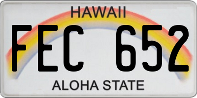 HI license plate FEC652