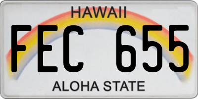 HI license plate FEC655