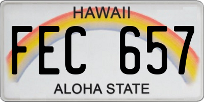 HI license plate FEC657
