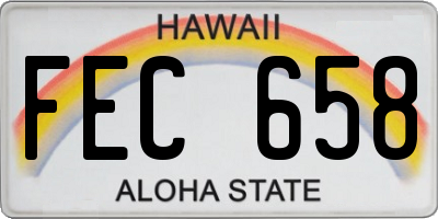 HI license plate FEC658