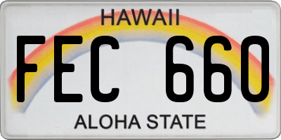 HI license plate FEC660