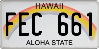 HI license plate FEC661