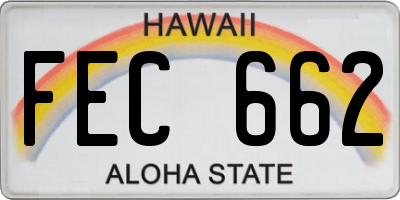 HI license plate FEC662