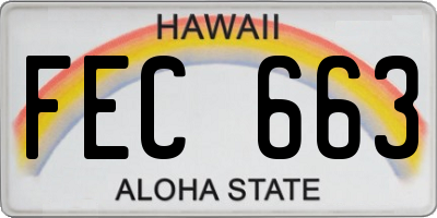 HI license plate FEC663