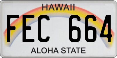 HI license plate FEC664