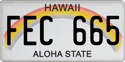 HI license plate FEC665