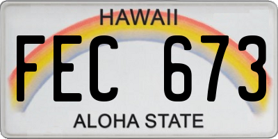 HI license plate FEC673