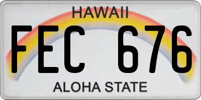 HI license plate FEC676