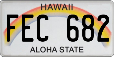 HI license plate FEC682