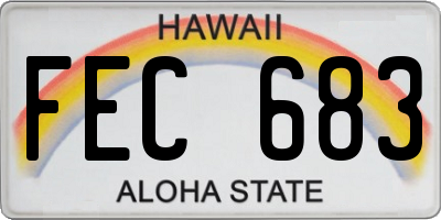 HI license plate FEC683
