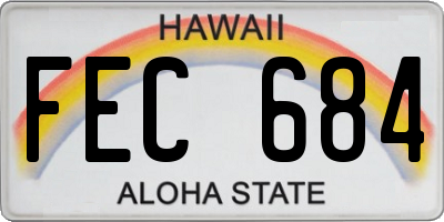 HI license plate FEC684