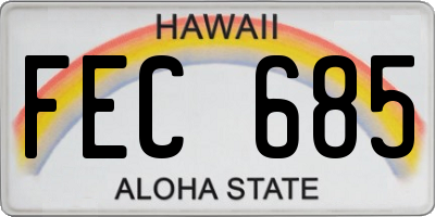 HI license plate FEC685
