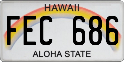 HI license plate FEC686