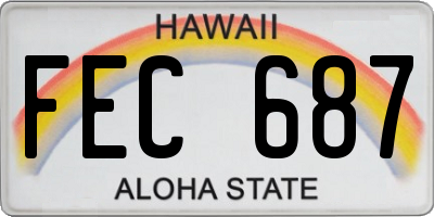 HI license plate FEC687