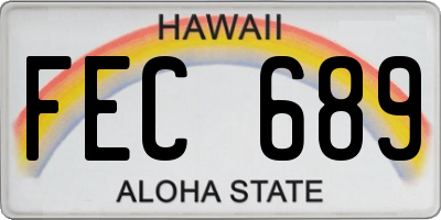HI license plate FEC689