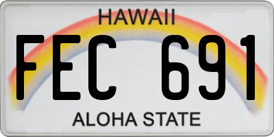 HI license plate FEC691