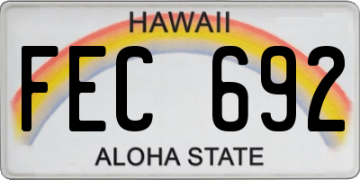HI license plate FEC692