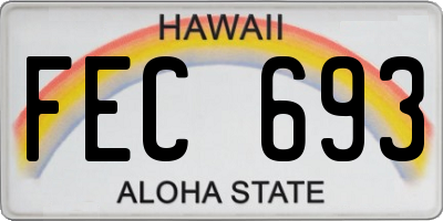 HI license plate FEC693