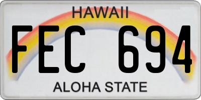 HI license plate FEC694