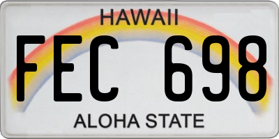 HI license plate FEC698