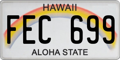 HI license plate FEC699