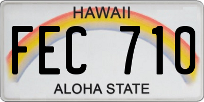 HI license plate FEC710