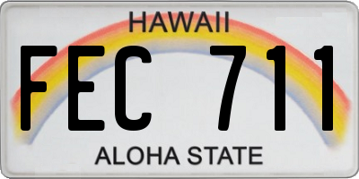 HI license plate FEC711