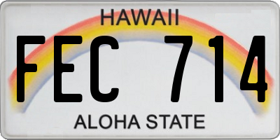 HI license plate FEC714