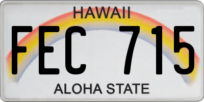 HI license plate FEC715