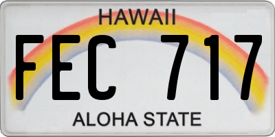 HI license plate FEC717