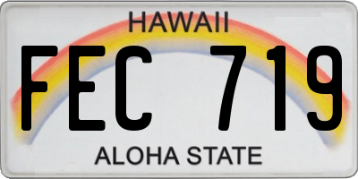 HI license plate FEC719
