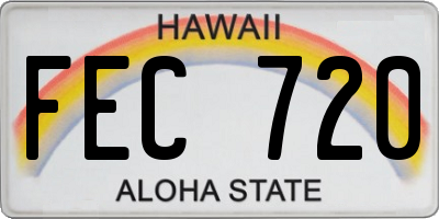 HI license plate FEC720