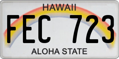 HI license plate FEC723