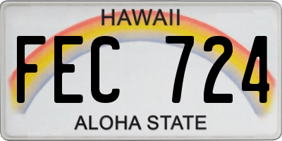 HI license plate FEC724