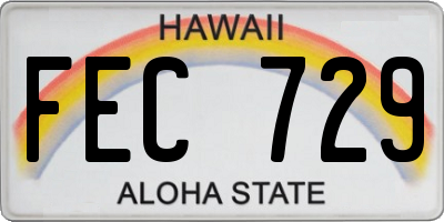 HI license plate FEC729